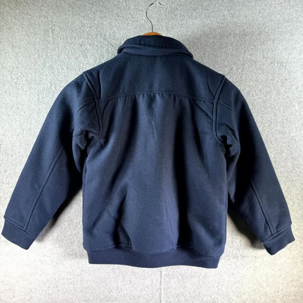 Oshkosh B'gosh Coat Unisex Kids 8 Blue Collared‎ Full Zip Flap Pockets Fleece
